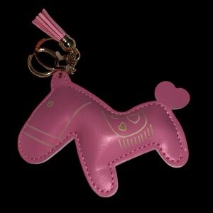 Vintage style Tan Barbie pink faux Leather Horse Bag Charm